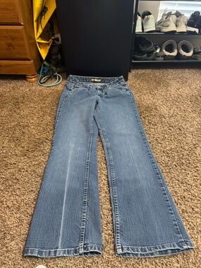 Lee Women's Flared Wide-Leg Jeans in Medium Blue